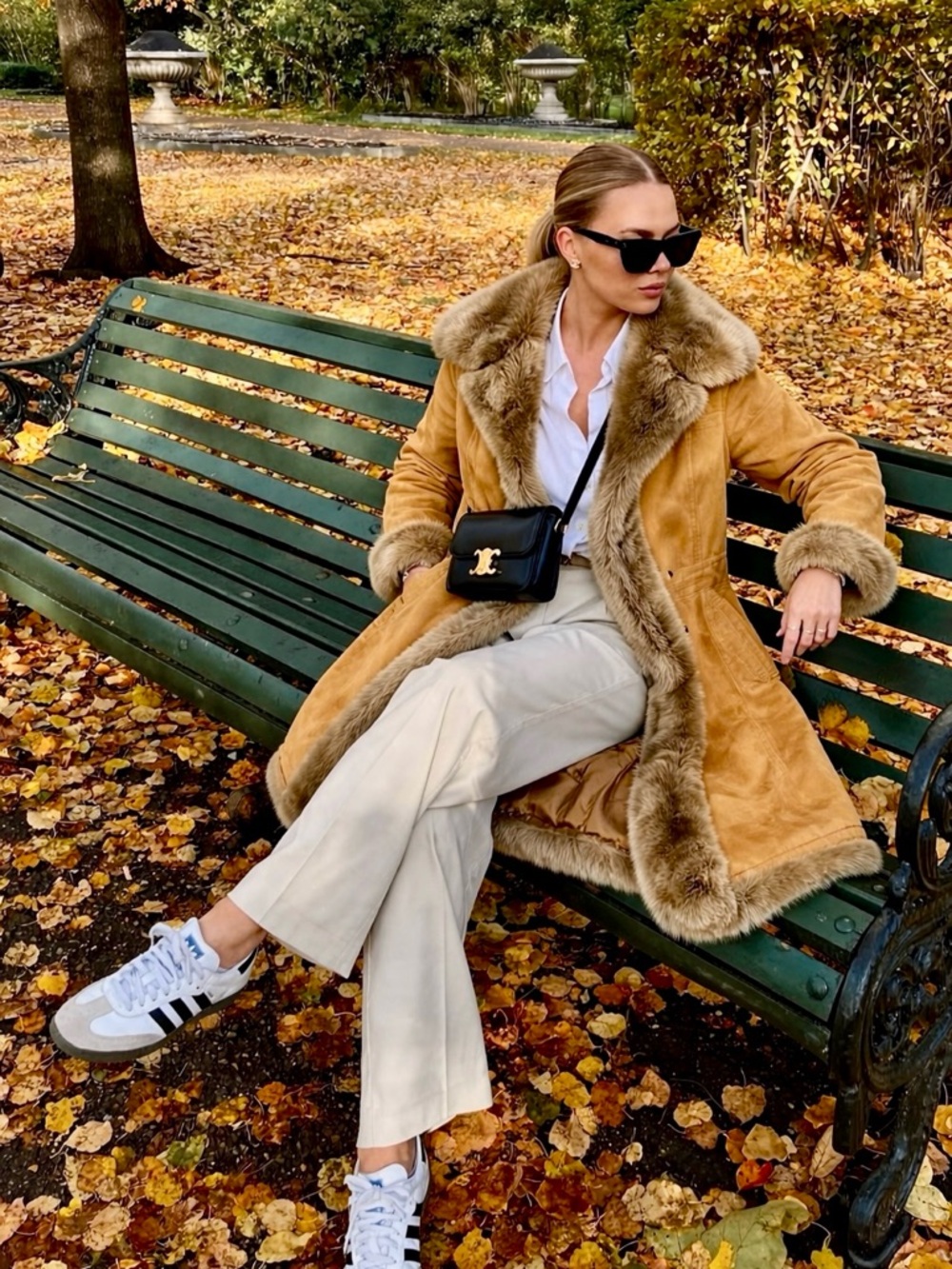 BURBERRY Fur Lined Corduroy Long Snap Jacket Collared Coat